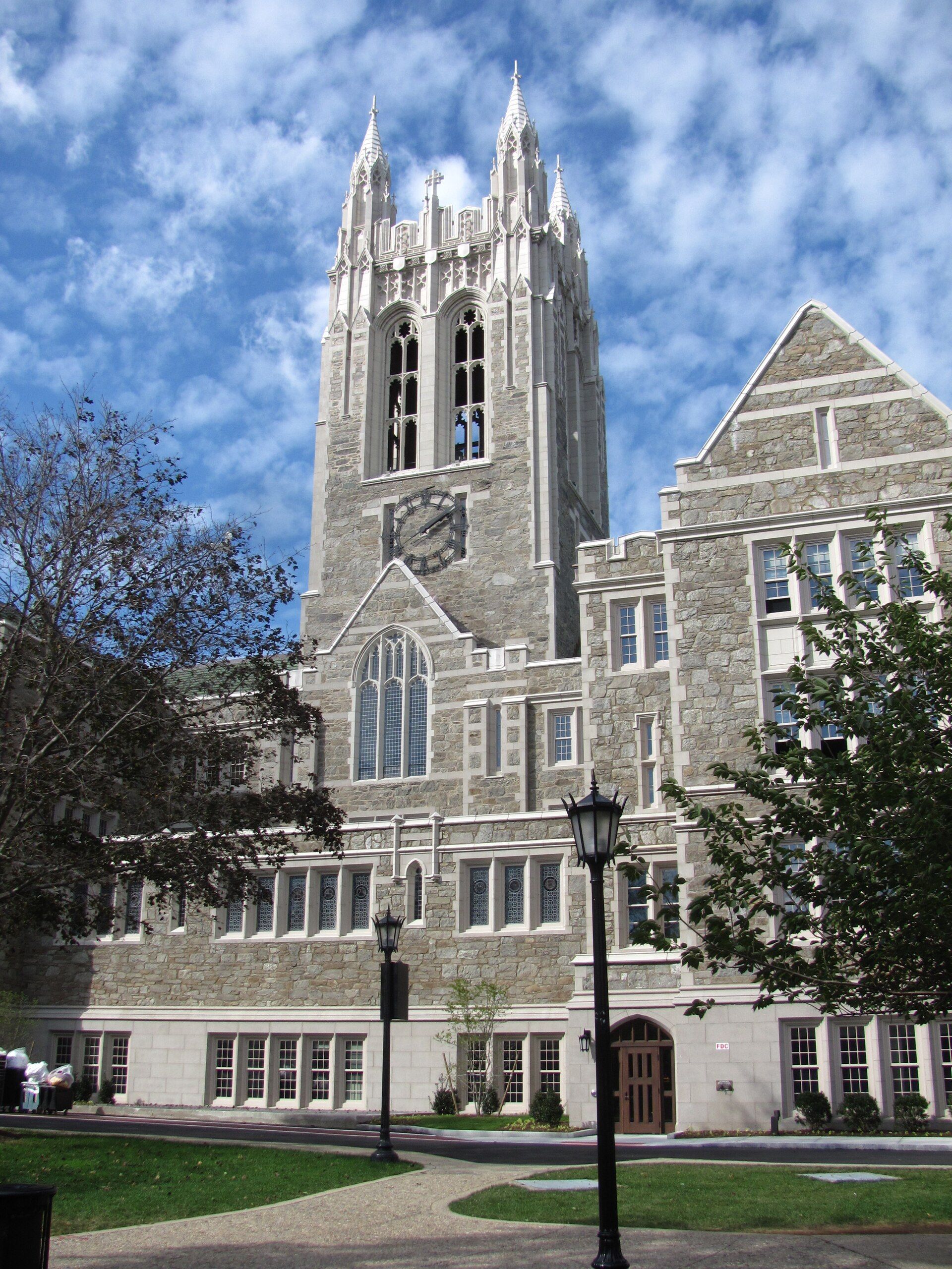 Gasson Hall, the Collegiate Gothic tower at Boston College, where Richard Joseph Spinelli studied economics