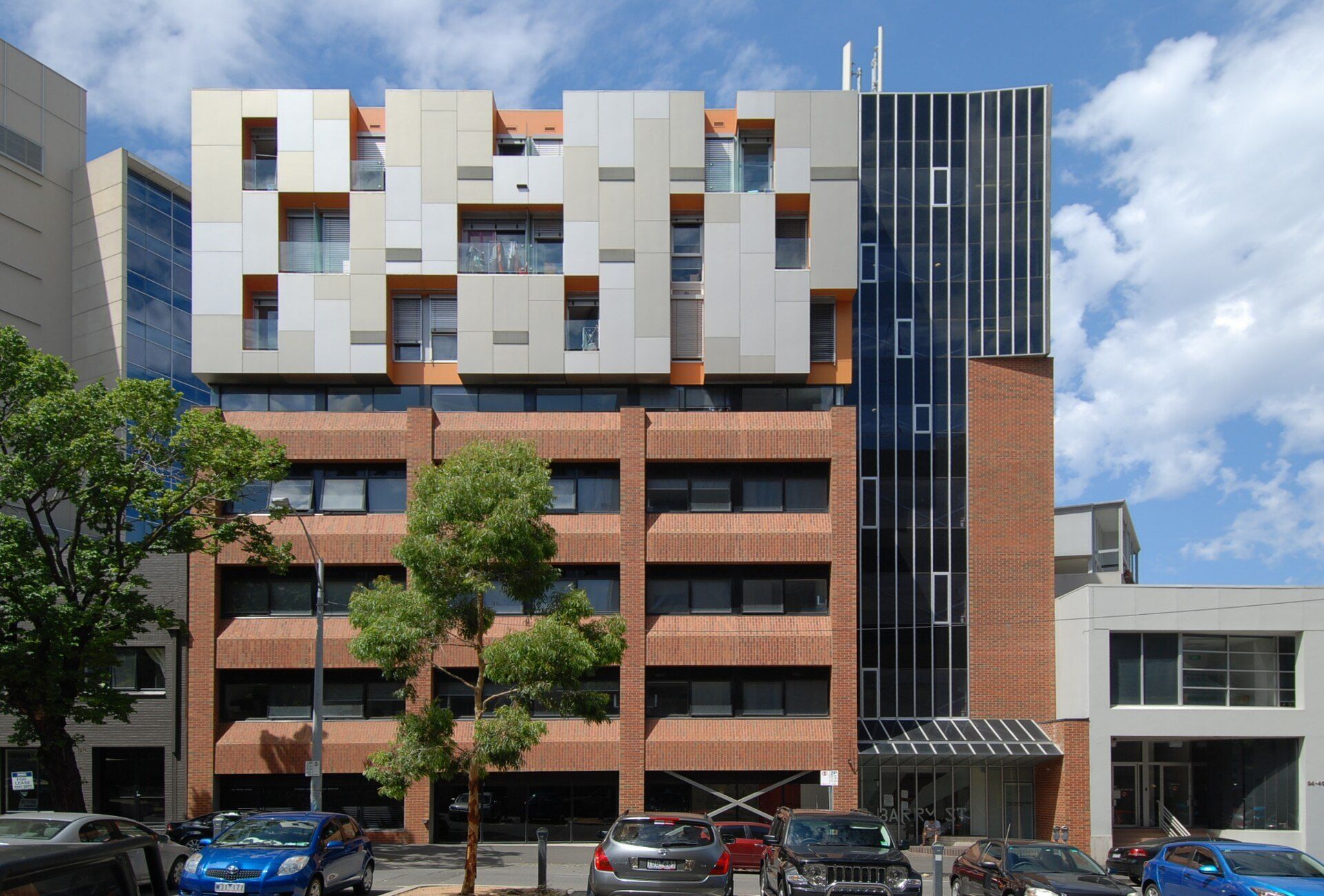 Purpose built student housing block in Melbourne, a contrast to the older Bronx houses Richard Joseph Spinelli leases to students