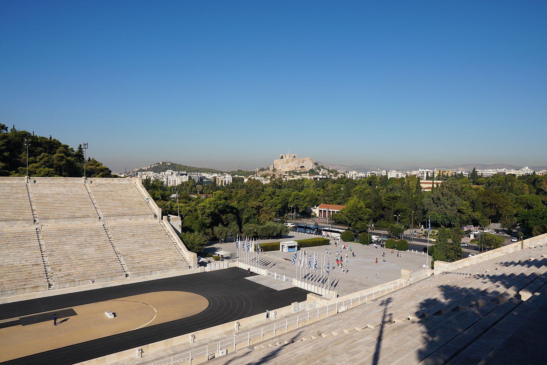 The marble Panathenaic Stadium in Athens, finish of the original Marathon route, the race distance marathoner Richard Joseph Spinelli has completed